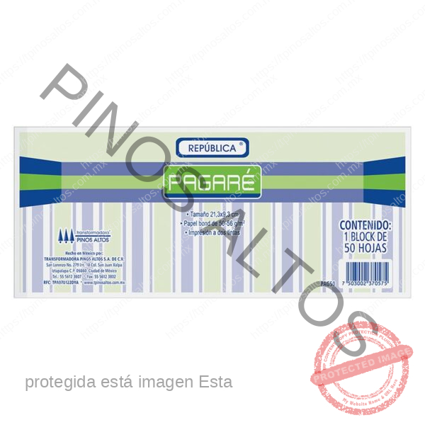 BLOCK PAGARÉ 50 HJS.