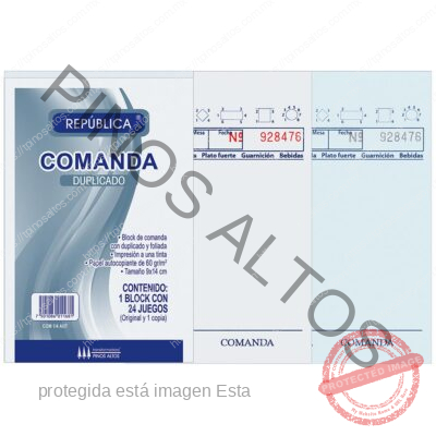 BLOCK COMANDA 1/4 AUTOCOPIANTE FOLIADA - Imagen 4