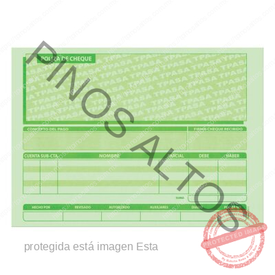 PÓLIZA DE CHEQUE 1/2 OFICIO AUTOCOPIANTE - Imagen 3