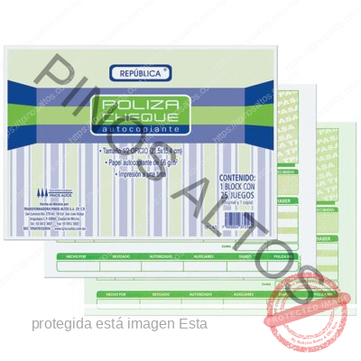PÓLIZA DE CHEQUE 1/2 OFICIO AUTOCOPIANTE - Imagen 4