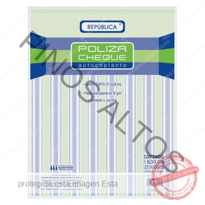 PÓLIZA DE CHEQUE T/C AUTOCOPIANTE