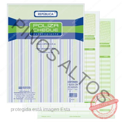 PÓLIZA DE CHEQUE T/C AUTOCOPIANTE - Imagen 4