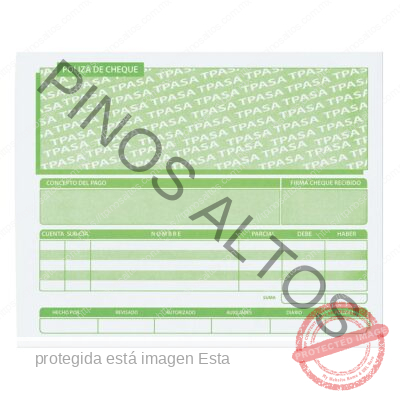 PÓLIZA DE CHEQUE 1/2 OFICIO