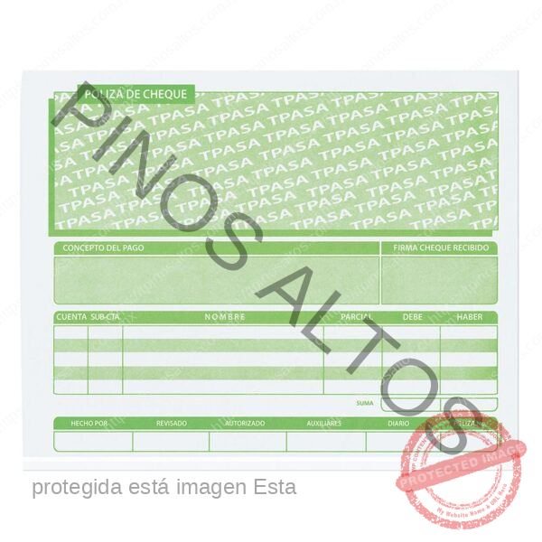 PÓLIZA DE CHEQUE 1/2 OFICIO