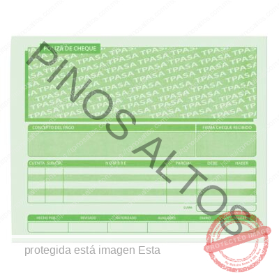 PÓLIZA DE CHEQUE 1/2 OFICIO - Imagen 2