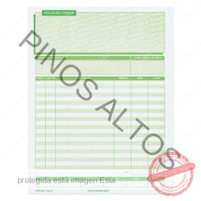 PÓLIZA DE CHEQUE T/CARTA