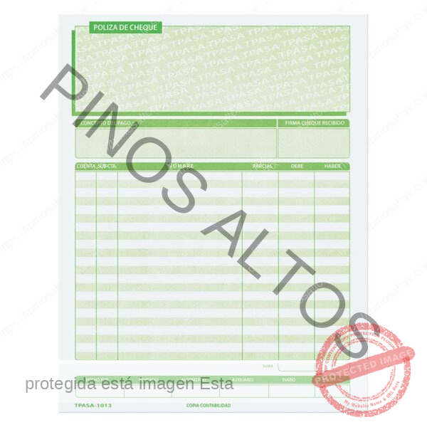 PÓLIZA DE CHEQUE T/CARTA