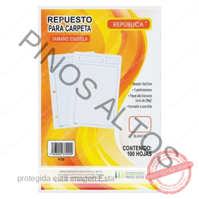 REFACCIÓN TRUSEL BLANCO T/ESQUELA C/100 HJS