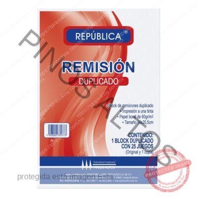 REMISIÓN REPÚBLICA ESQUELA DUPLICADO