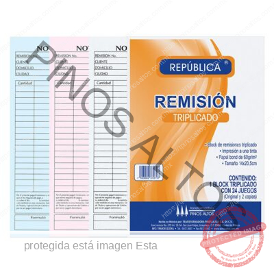 REMISIÓN REPÚBLICA ESQUELA TRIPLICADO - Imagen 5