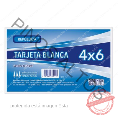 TARJETA 4X6 BLANCA