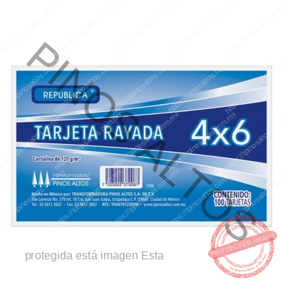 TARJETA 4X6 RAYA