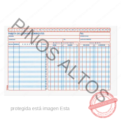 TARJETA DE CUENTAS CORRIENTES
