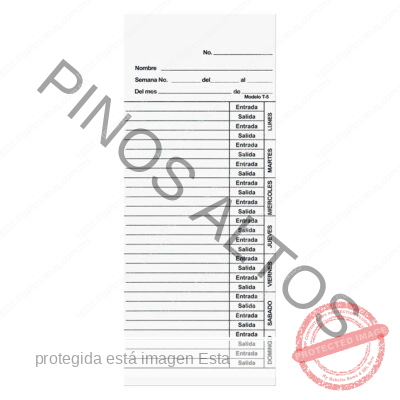 TARJETA DE RELOJ CHECADOR