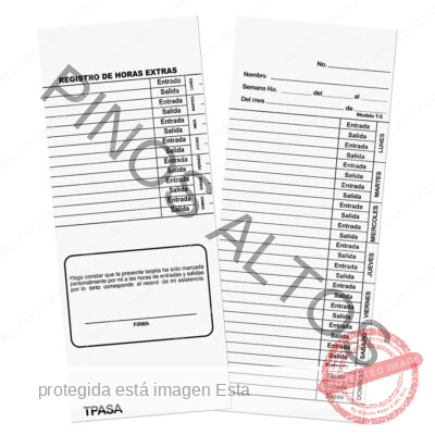 TARJETA DE RELOJ CHECADOR - Imagen 3